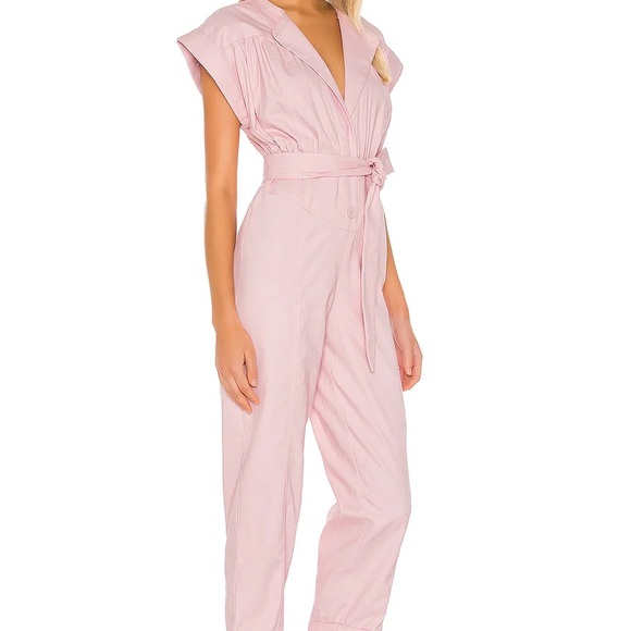 Tularosa Amanda Jumpsuit Blush Pink Tie Waist Revolve - Picture 3 of 6